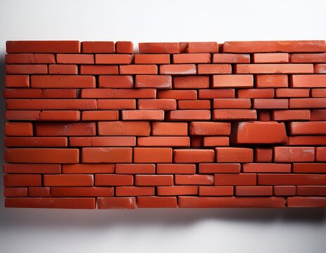 red bricks on a white backdrop