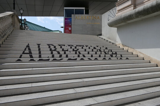 Albertina Museum Entrance Staircase in Vienna, Austria