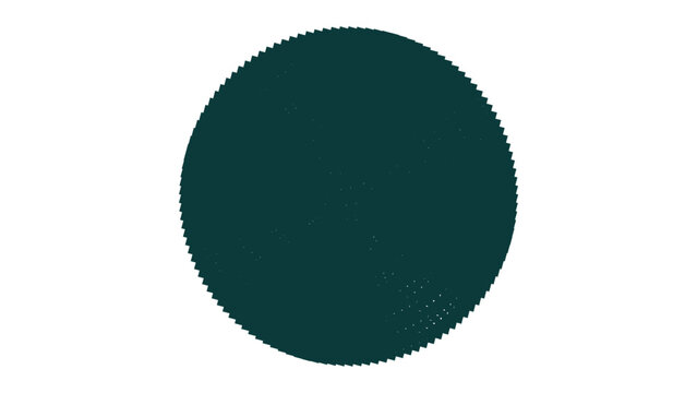 Single solid dark teal circle centered on a black background, with a subtle, stippled texture effect, for a minimalist