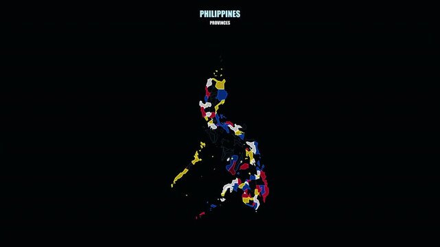 Animated Philippines Map with Highlighted Provinces and Regional Boundaries