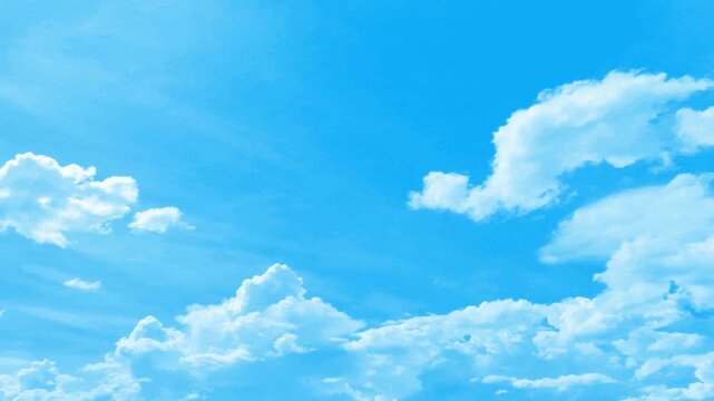 Bright Blue Sky With White Clouds 4K