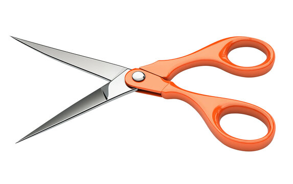 Realistic safety scissors for children designed for cutting paper school projects artwork and creative activities while supporting practical classroom learning Isolated on transparent background PNG