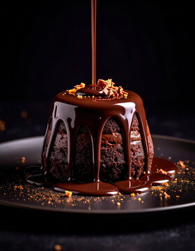 Postre de chocolate intenso