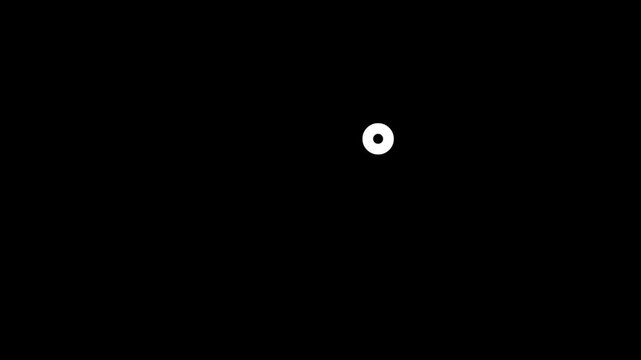Simple white circle icon with a hole in the center isolated graphic element