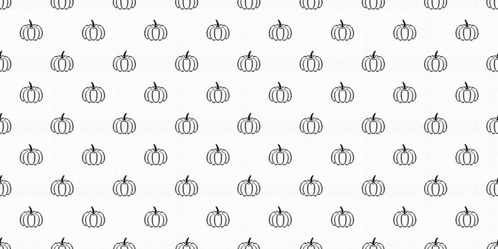 Minimalist watercolour pumpkin pattern on a pure white background. Clean ditsy fall gourd seamless wallpaper for autumn craft paper.