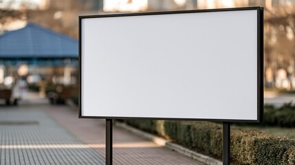 Fototapeta premium Blank outdoor advertising billboard with copy space for marketing messages in a public urban setting