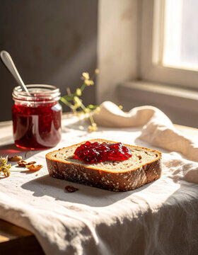 Mermelada con pan de centeno
