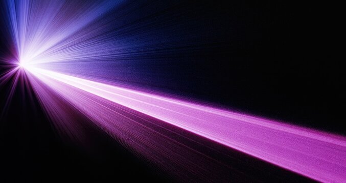 Vibrant purple and blue light beam radiating from a point