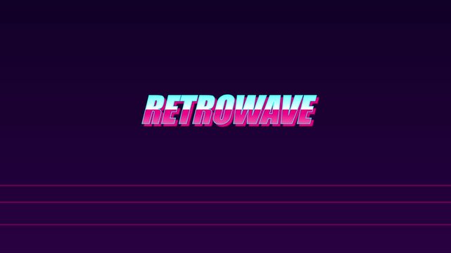 Retrowave neon text animation with synthwave aesthetic and glowing 80s style motion 4k