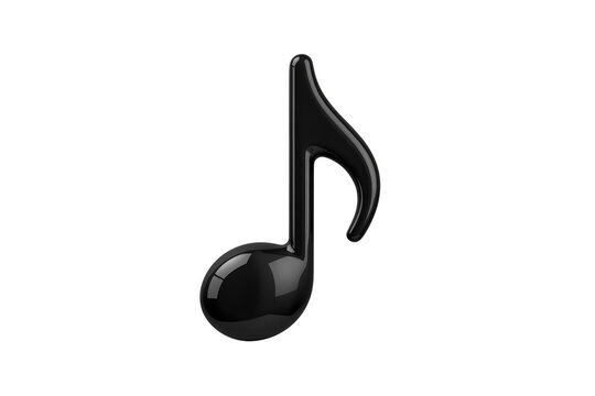Glossy black eighth music note symbol