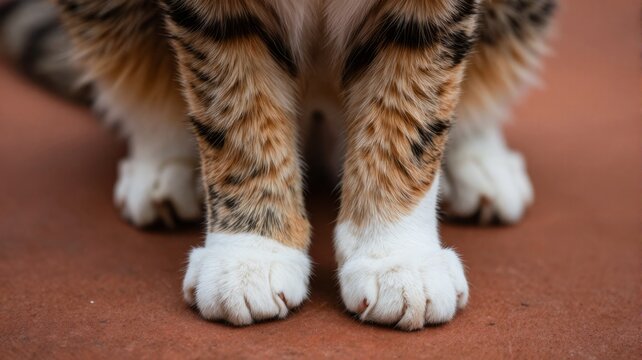 Polydactyl Cat Paws with Extra Toes Close-Up