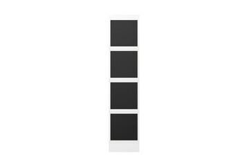 Fototapeta premium Vertical photo strip with four blank dark frames isolated on transparent background