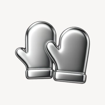 Metallic mittens shiny illustration