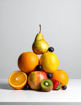 Frutas enteras apiladas