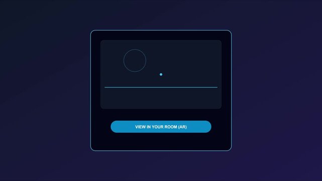 Augmented reality ar view in your room button interface animation for mobile e-commerce app ui 4k user interface