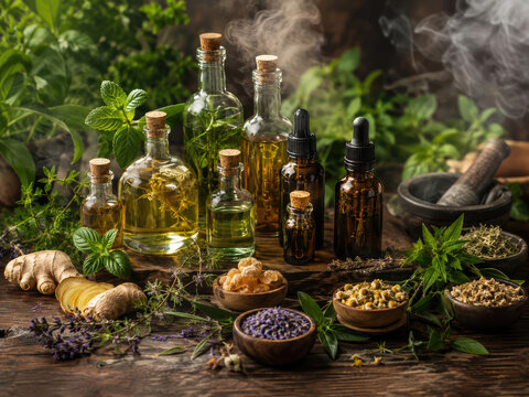 Herbal Medicine and Essential Oils with Healing Plants