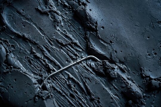 Macro Texture of Dark Mud and Flowing Ripples