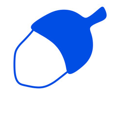 Blue Acorn Icon Vector Illustration On White Background © budyspace