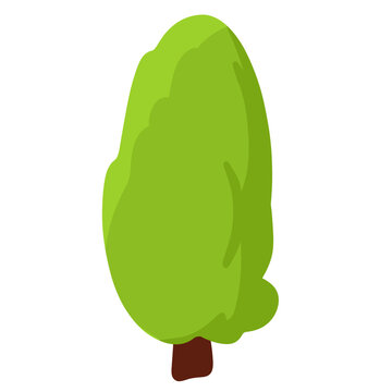 green tree flat design style