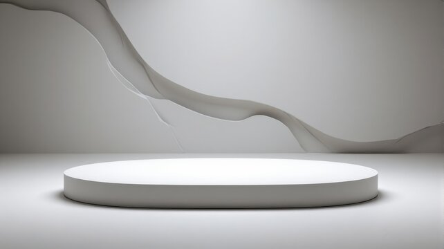 Minimalist White Podium Product Display Stage