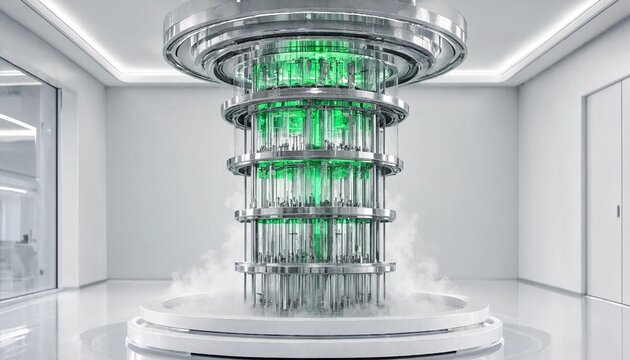Quantum Computer Dilution Refrigerator Cooling System in Clean Laboratory Room