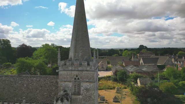 St Cyriac&rsquo;s Church in Lacock + Aerial view