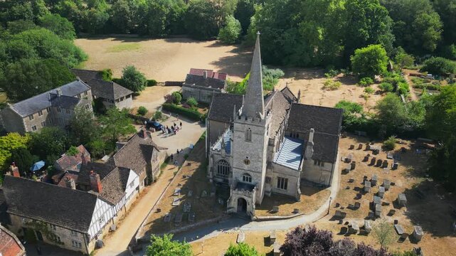 St Cyriac&rsquo;s Church in Lacock + Aerial view