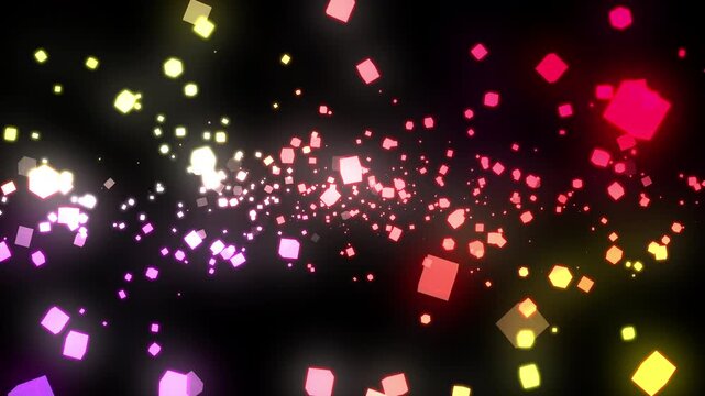 Christmas Party Lights Background, Purple Black Bokeh Space, Bright Glowing Stars and Circles, Holiday Vector Design with Sparkling Particle Animation, Particle, 4K, Effects, Gradient, BGM, Glow
