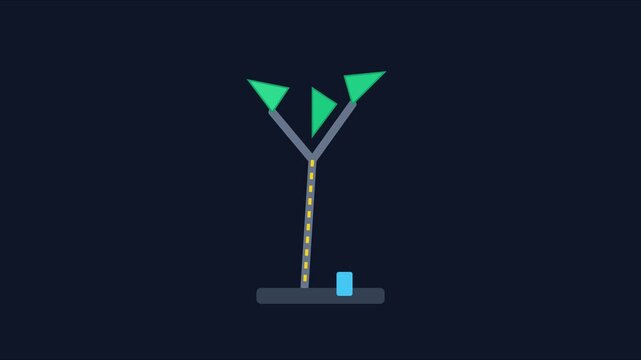 Minimalist animated tree with geometric leaves, modern flat motion for ui ux interface and digital presentations animation 4k