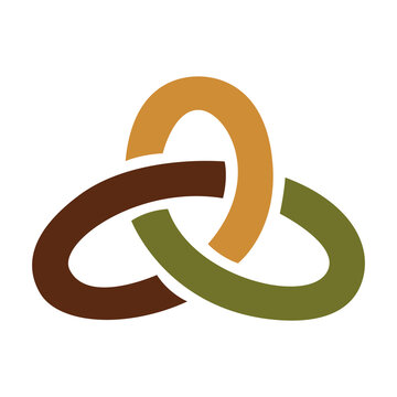Abstract Interlocking Three Ring Knot Date Fruit Vector Logo Design