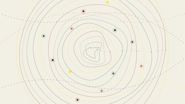 Topographic contour map data network abstract loop background
