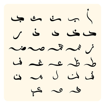 Arabic Alphabet Letter Calligraphy Set