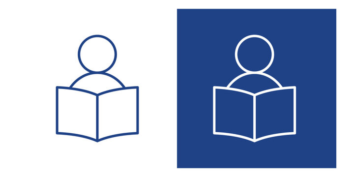 Reading Education Blue And White Icon Style Collection