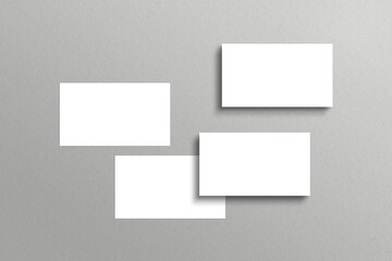 Fototapeta premium Minimal Blank Horizontal Card Mockup Set with Four Floating Rectangular Cards