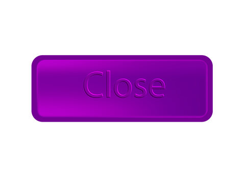 3D glossy purple close button icon vector for mobile app and web