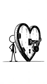 Conceptual illustration of trust issues, emotional barriers, relationship challenges, and difficulty opening up to others.