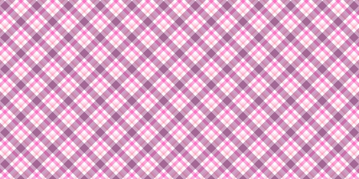 Seamless pink and purple gingham fabric texture background pattern. Perfect for apparel, packaging, scrapbooking, and home decor. Checkered textile graphic.