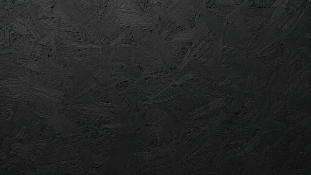 Matte Black OSB Wood Panel Texture Background