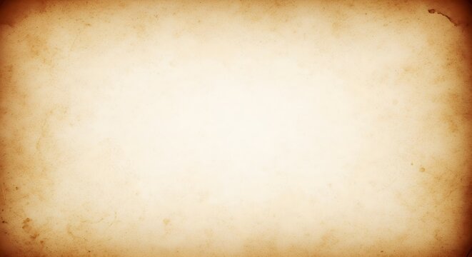Aged parchment paper texture with dark vignette edges and blank center