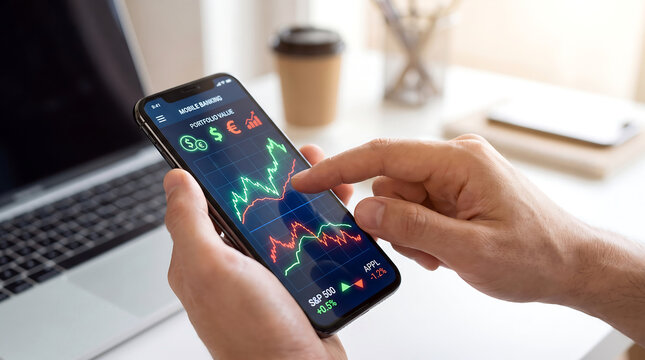 Person holding smartphone with game on screen showing score