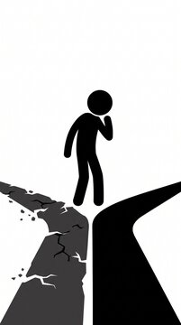 Minimalist illustration representing fear of change, uncertainty about the future, and difficulty leaving familiar situations. Ideal for psychology, self-development, and life transition concepts.