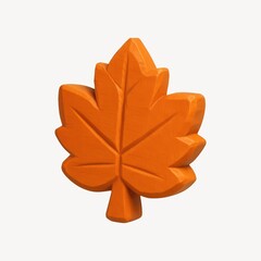 Fototapeta premium Autumn-themed orange leaf illustration.