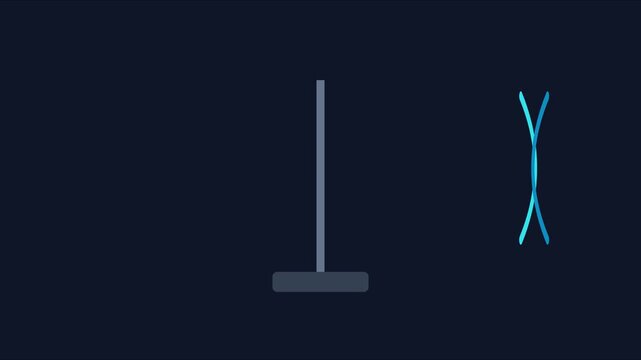 Minimalist vertical axis wind turbine animation: renewable energy concept 4k sustainable power green technology