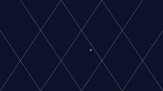 Abstract geometric diamond pattern animation 4k background, with pulsing glowing, light nodes and, digital grid lines