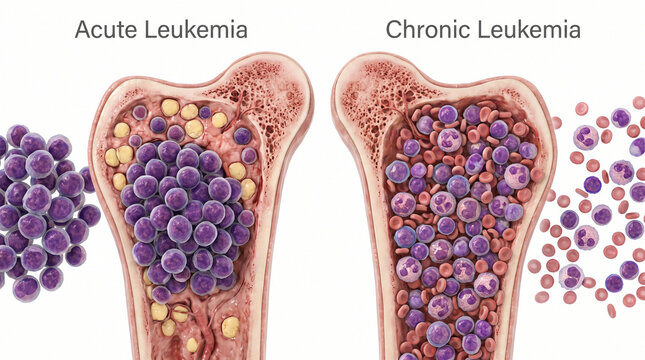 3D Medical Comparison of Bone Marrow in Acute and Chronic Leukemia