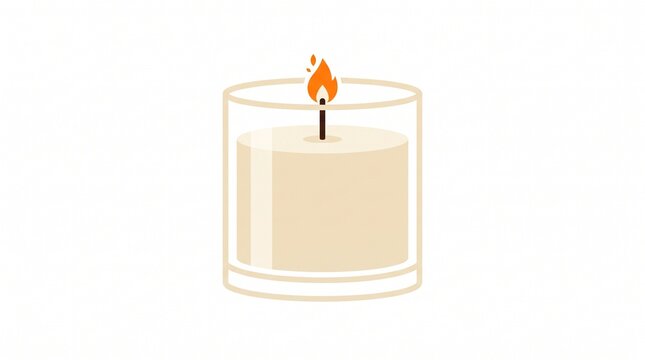 Scented candle with flame