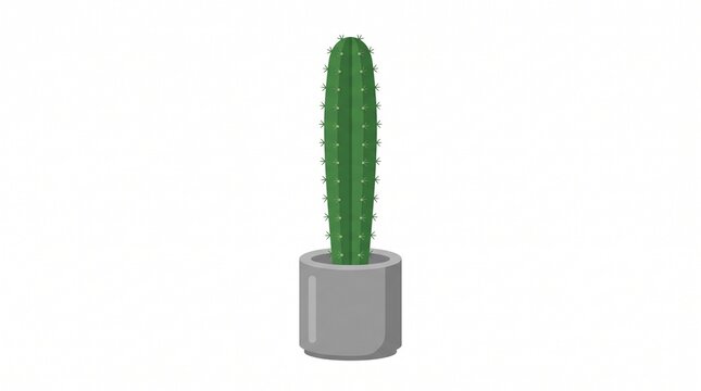 Cactus in concrete pot