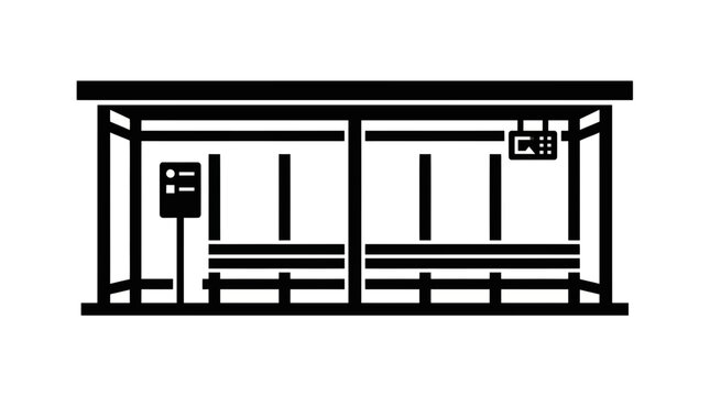 Bus Stop Shelter Vector Icon