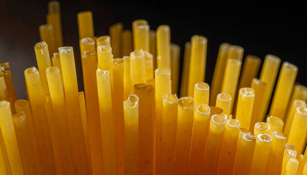 Close up of uncooked spaghetti