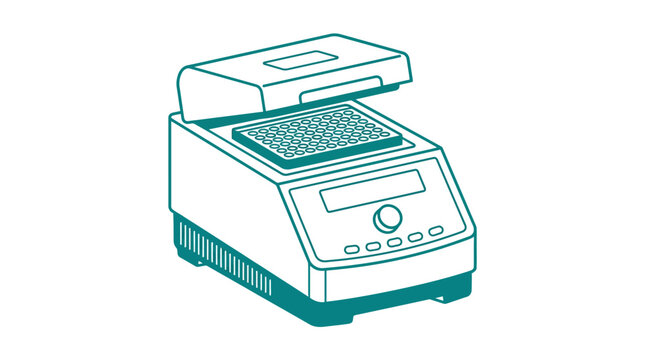 Laboratory thermal cycler machine for dna pcr amplification, isolated